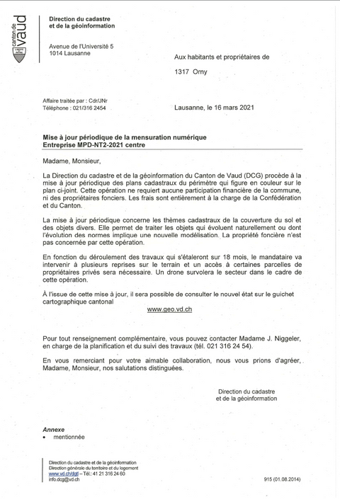 Mise ä jour périodique de la mensuration numérique Mise ä jour périodique de la mensuration numérique