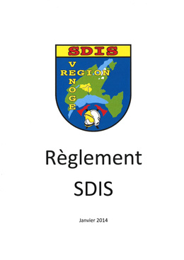 RÈGLEMENT SDIS RÉGION VENOGE