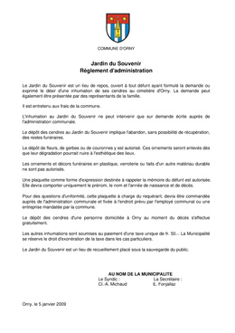 RÈGLEMENT D'ADMINISTRATION